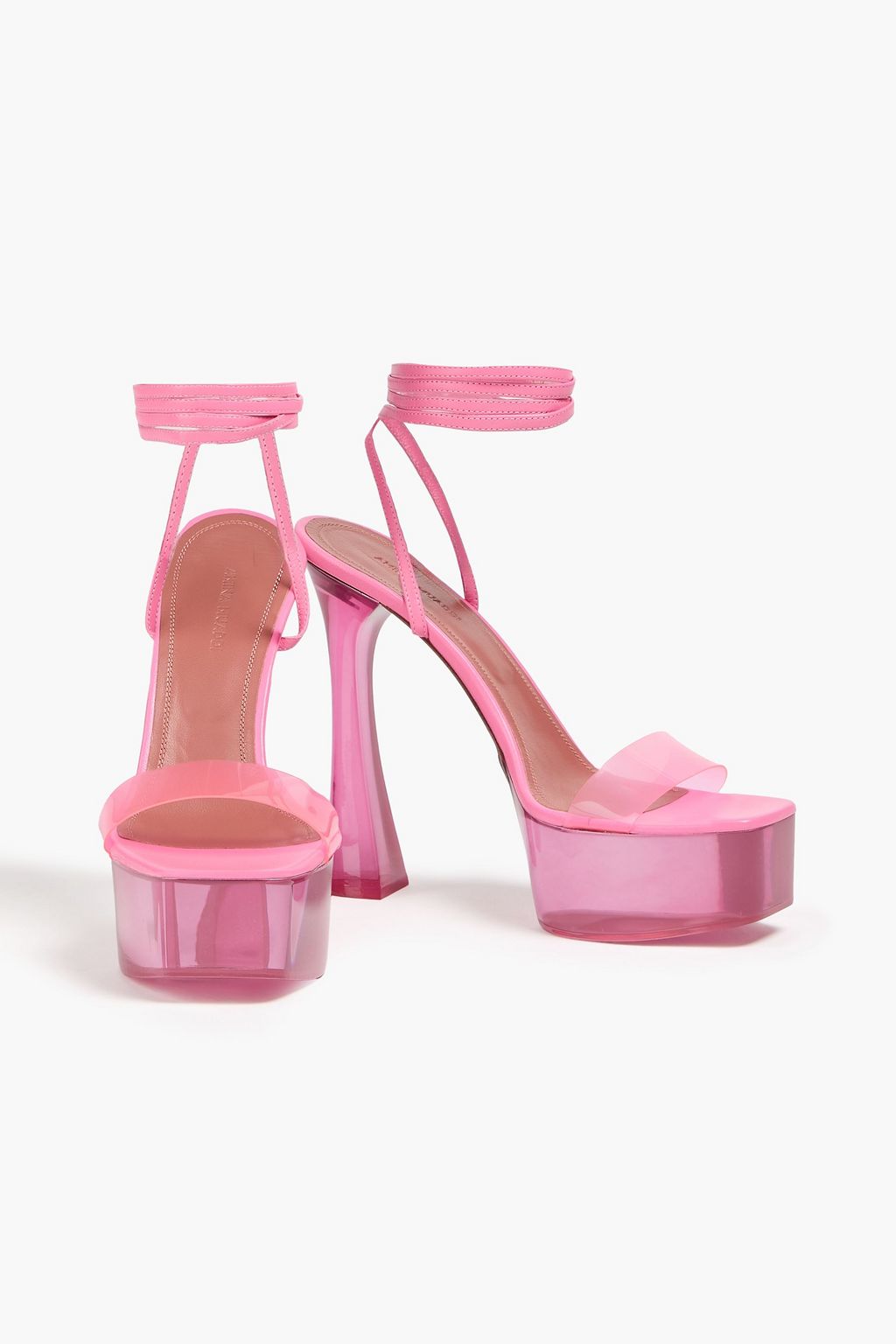 AMINA MUADDI Plateausandalen „Sita“ aus PVC und Veloursleder