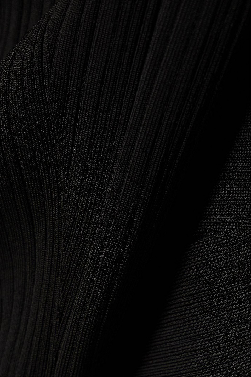 Galvan Dawn Ribbed-knit Top In Black