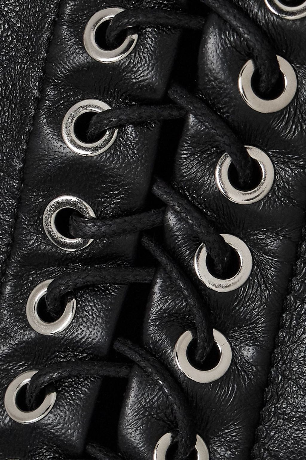 LUDOVIC DE SAINT SERNIN Lace-up leather bustier top