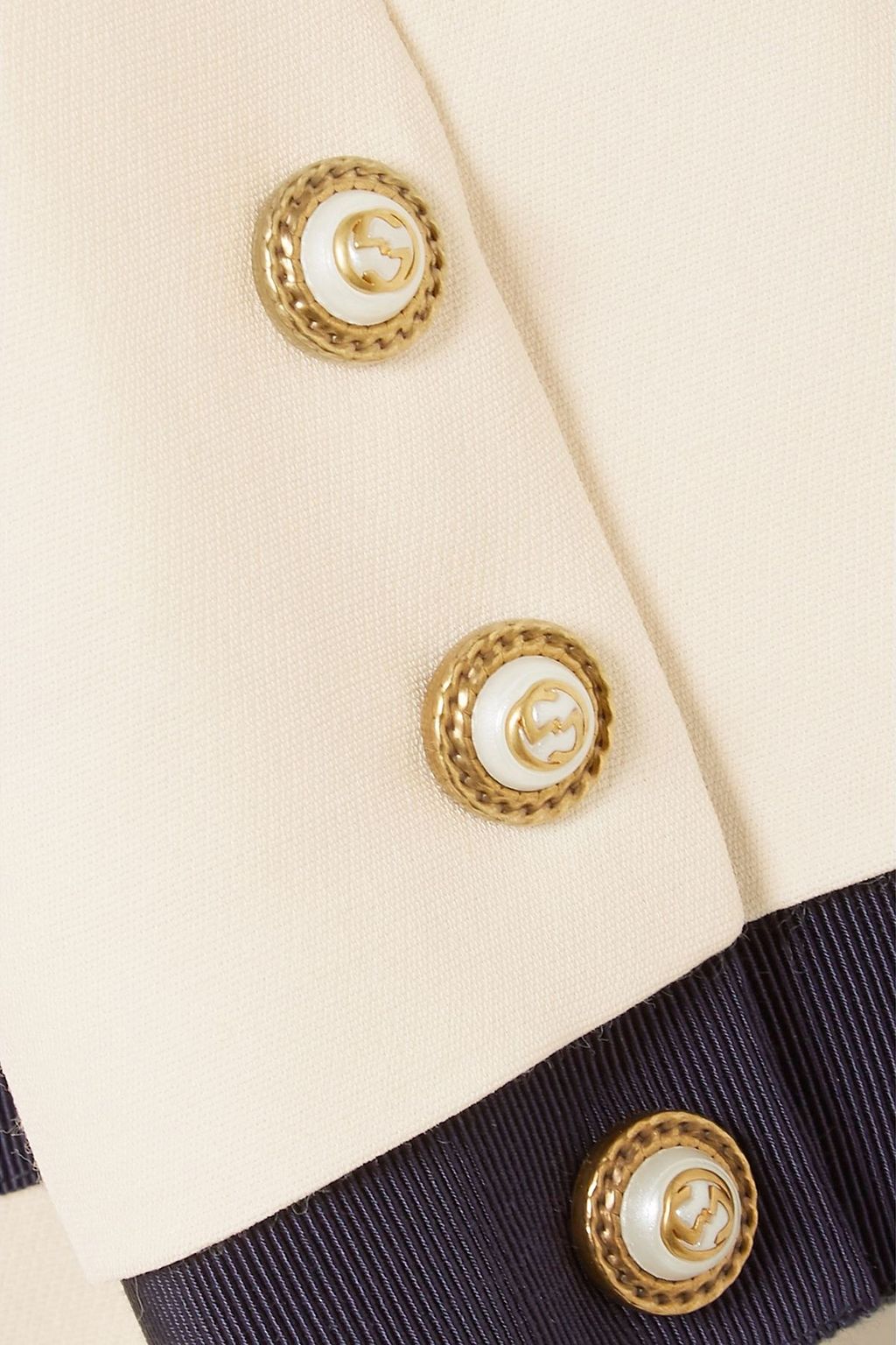 GUCCI Grosgrain-trimmed wool and silk-blend cady dress