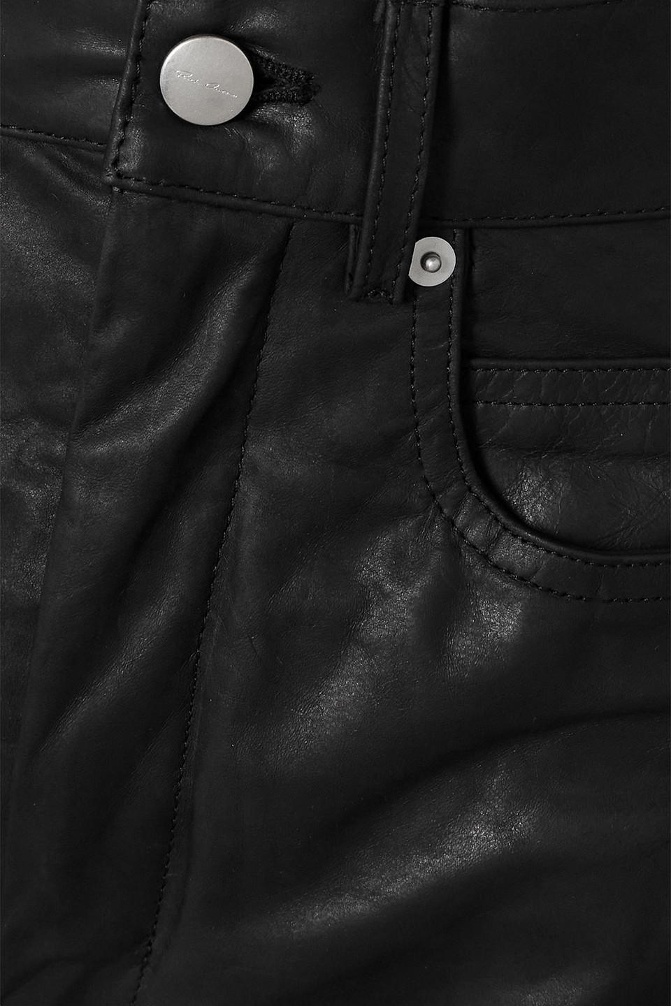 Rick Owens Bolan Leather Flared Pants In Black