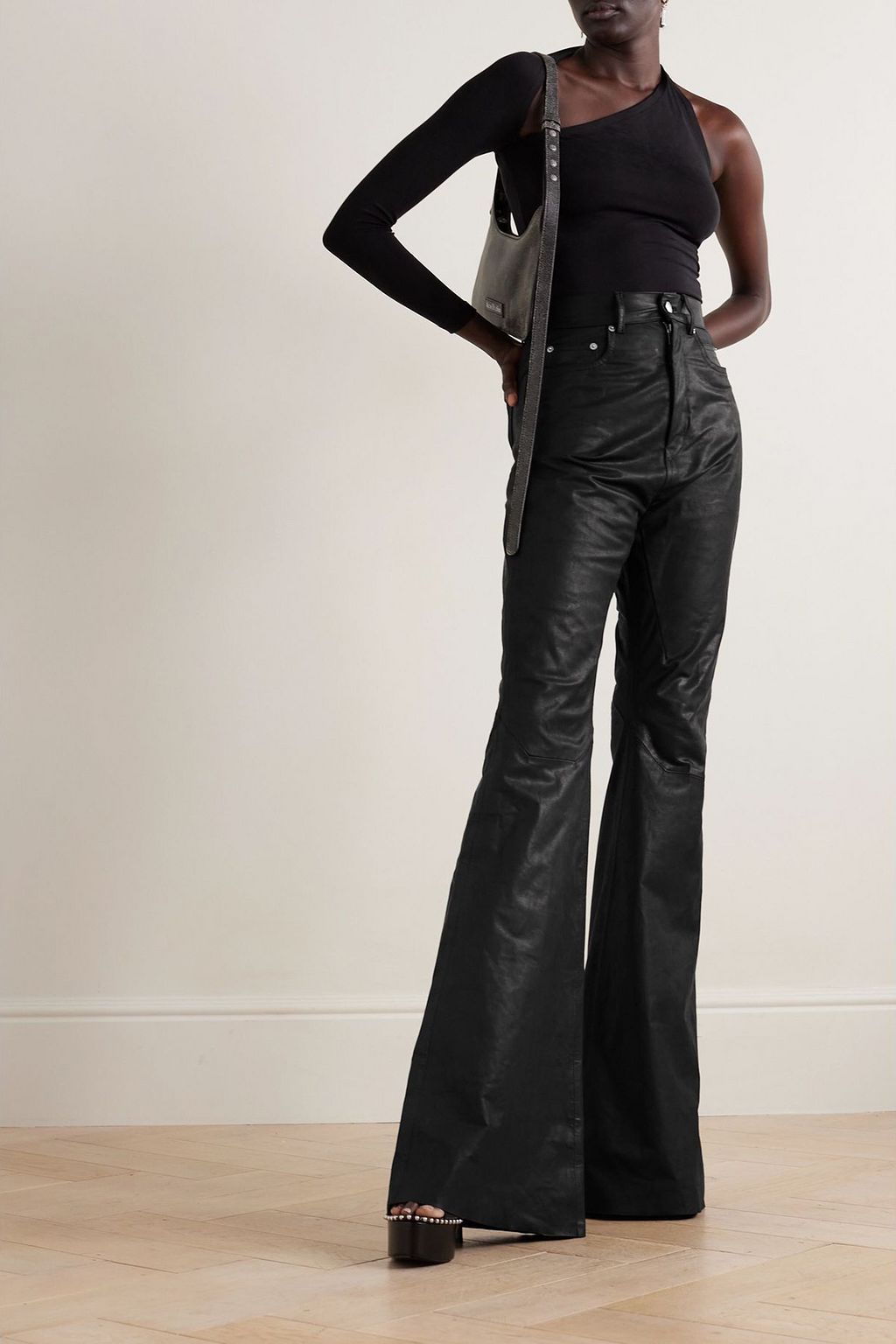 RICK OWENS Bolan leather flared pants