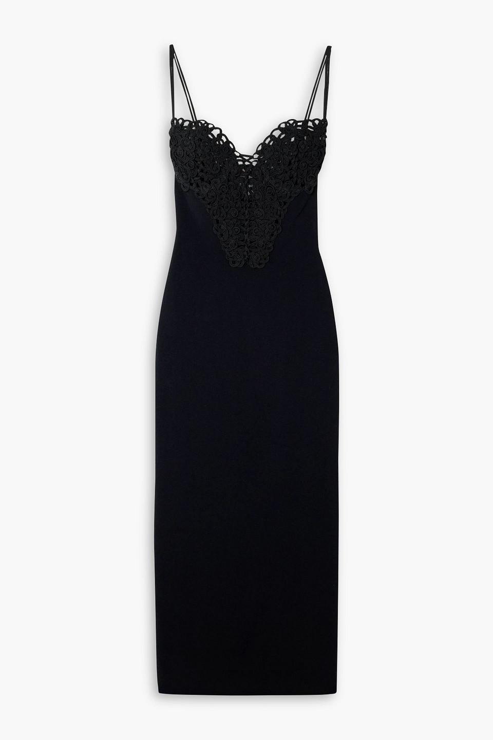 Galvan Spiral Appliquéd Ribbed Jersey Maxi Dress In Black