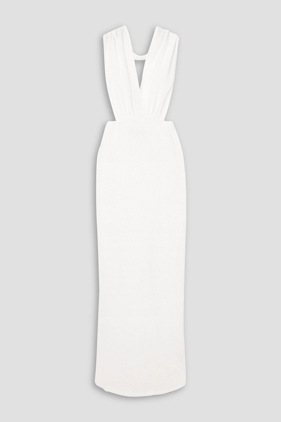 Ludovic De Saint Sernin Linen-blend Gauze Halterneck Maxi Dress In White