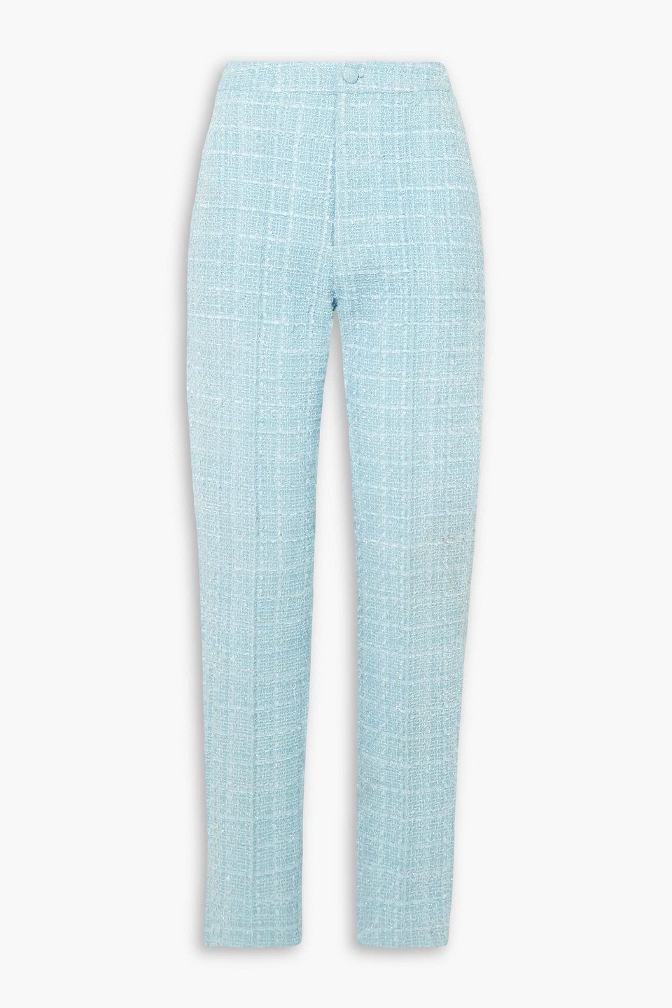 huishan zhang - francesca tweed straight-leg pants - blue - uk 12