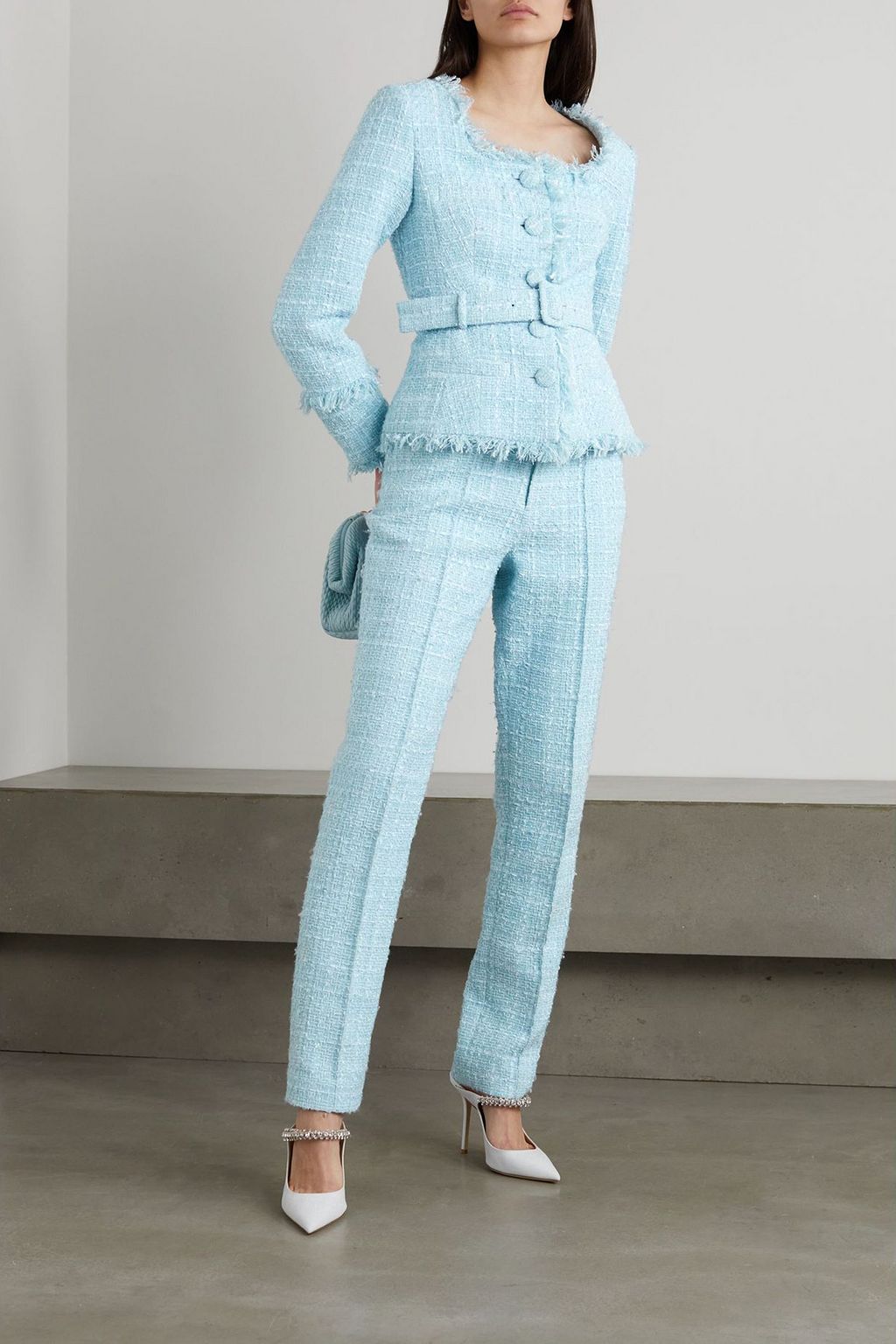 HUISHAN ZHANG Francesca tweed straight-leg pants