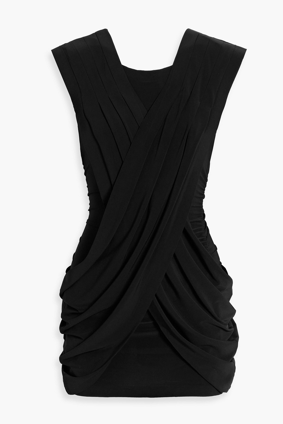 Norma Kamali Ruched Stretch-jersey Mini Dress In Black