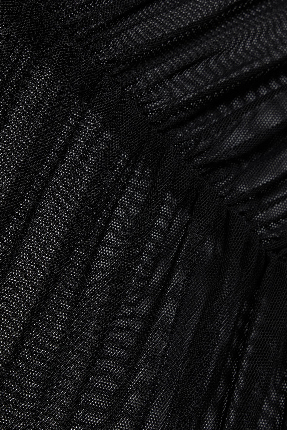 Norma Kamali Strapless Ruched Stretch-mesh Gown In Black