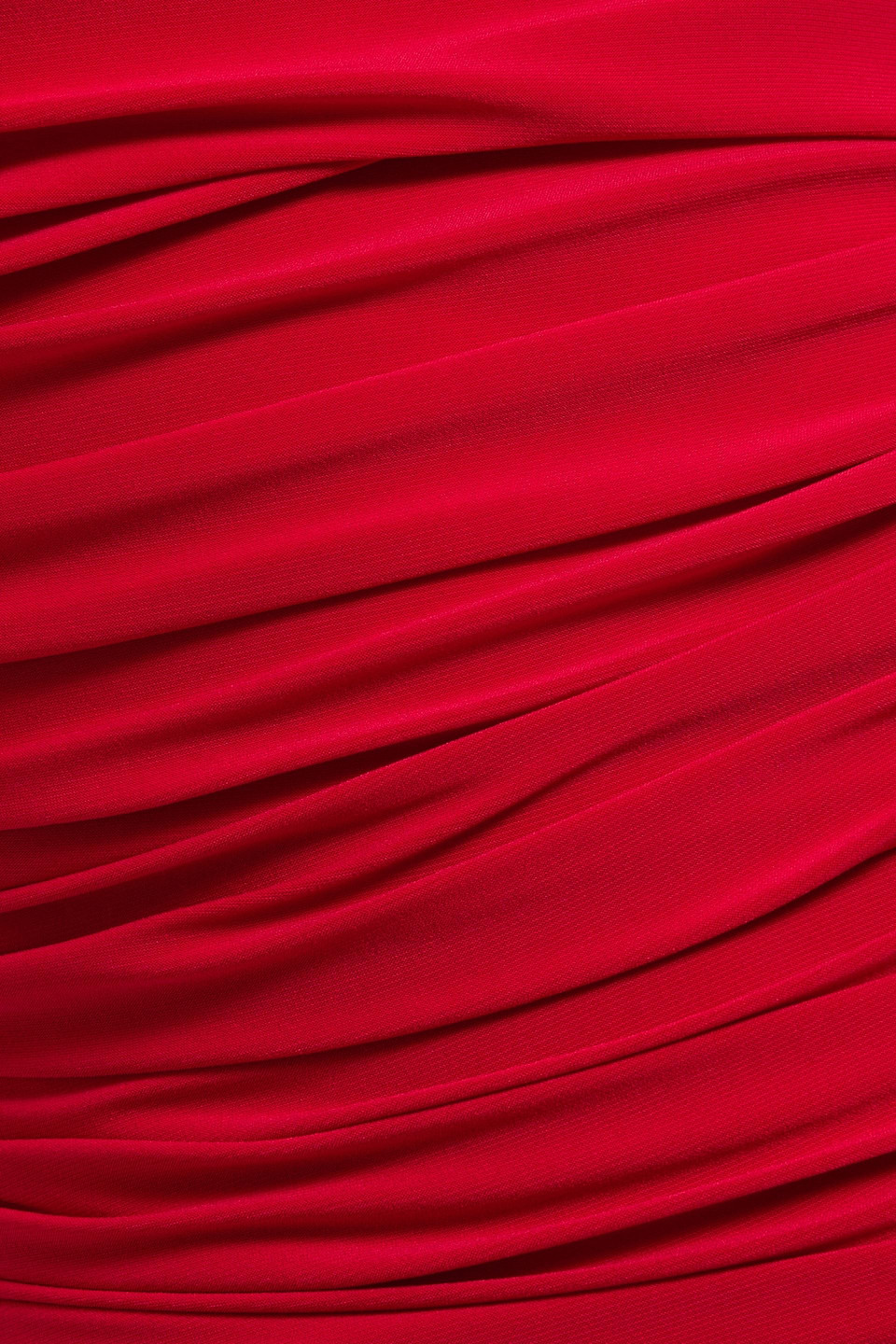 Norma Kamali Diana One-shoulder Ruched Stretch-jersey Gown In Red