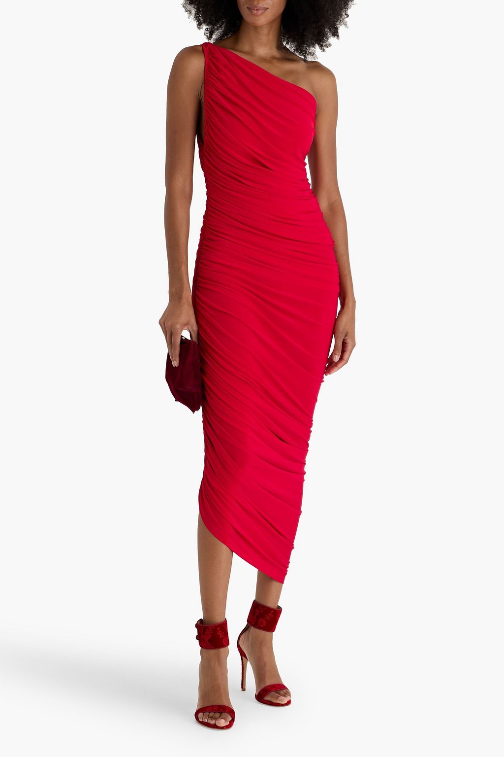 NORMA KAMALI Diana one-shoulder ruched stretch-jersey gown