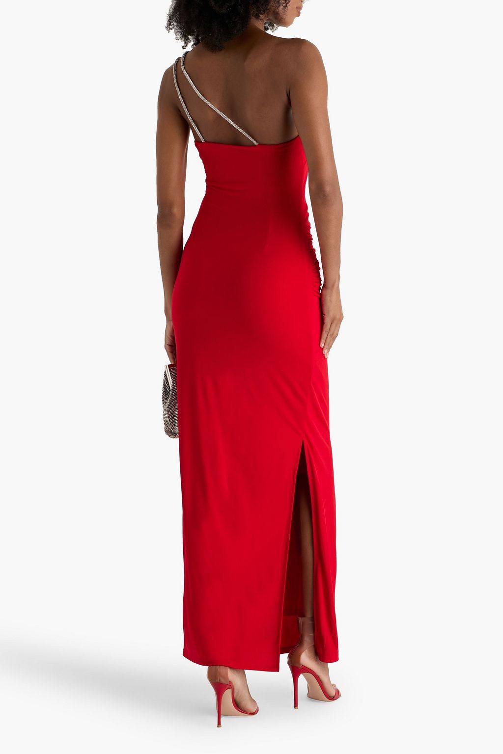 HERVÉ LÉGER Genevieve one-shoulder crystal-embellished stretch-jersey gown