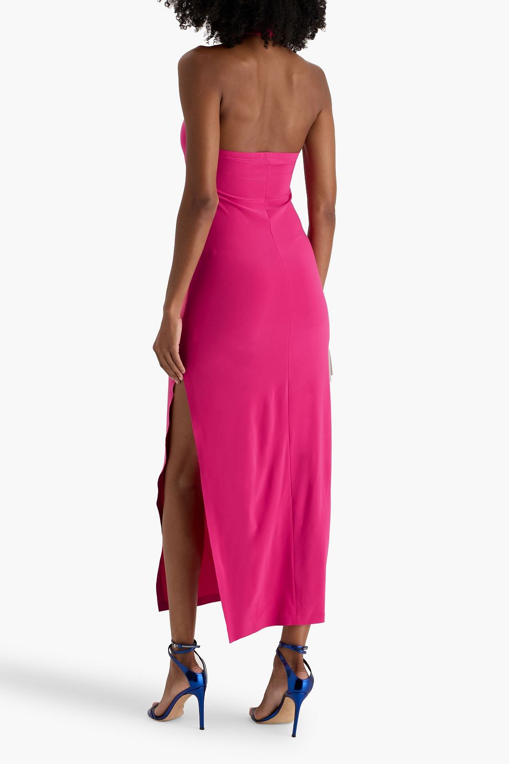 NORMA KAMALI Open-back stretch-jersey halterneck gown