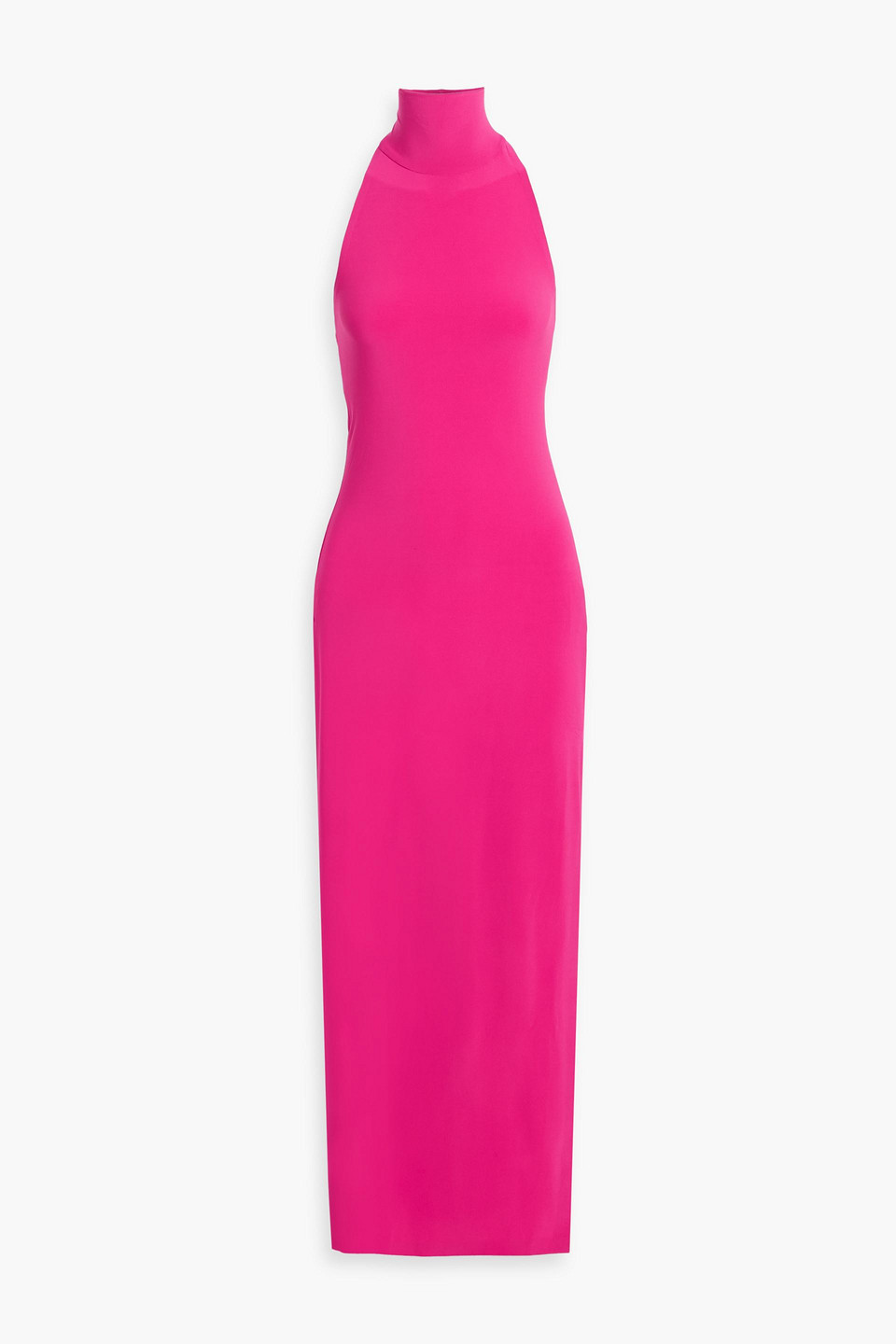 Norma Kamali Open-back Stretch-jersey Halterneck Gown In Pink