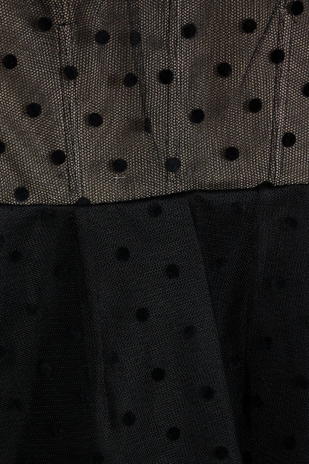 MONIQUE LHUILLIER Polka-dot flocked tulle midi dress