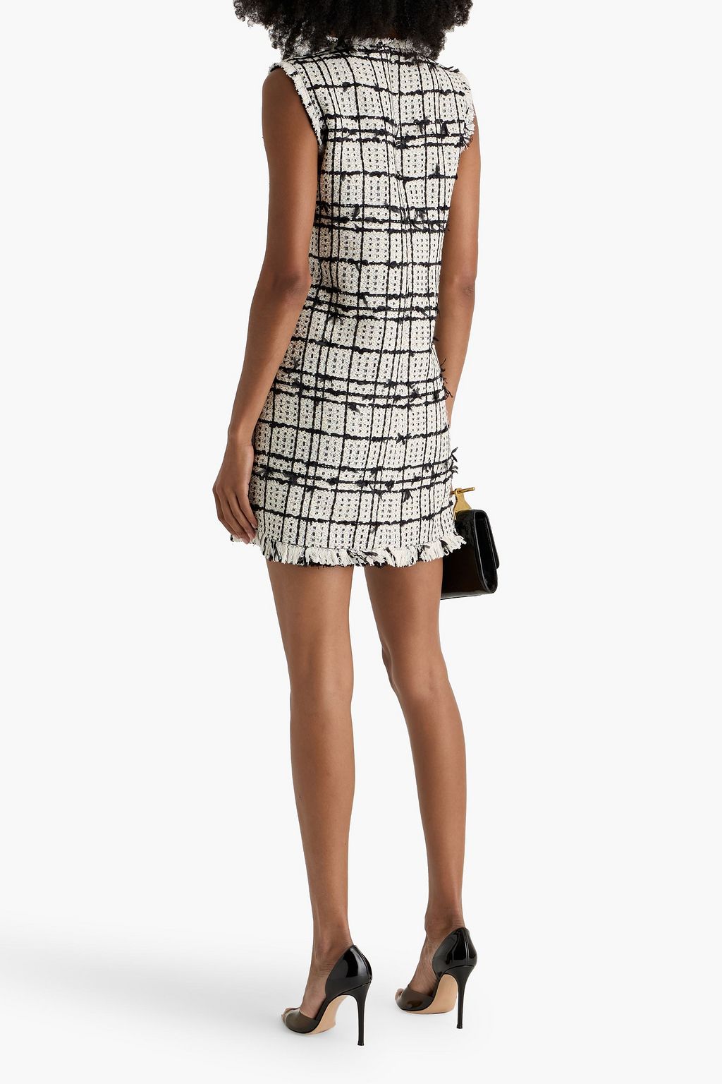 OSCAR DE LA RENTA Bow-detailed tweed mini dress