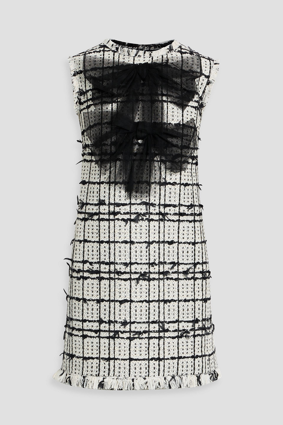 Oscar De La Renta Faille Bow Silk-lined Shift Dress In Black