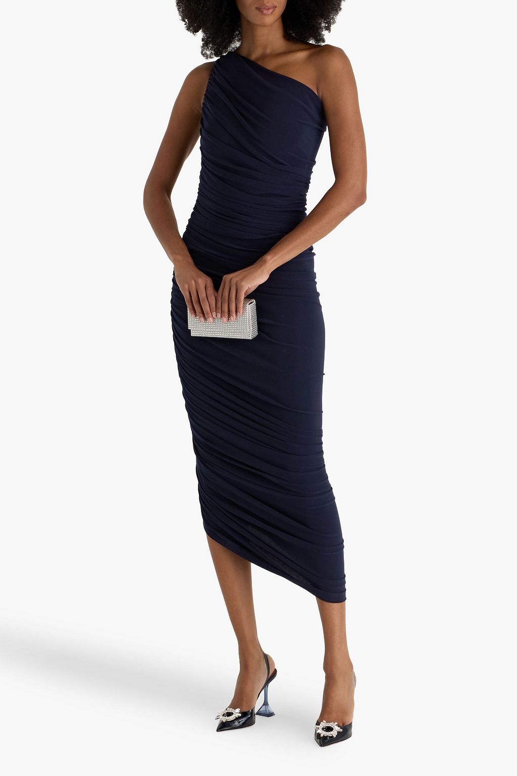 NORMA KAMALI Diana one-shoulder ruched stretch-jersey gown