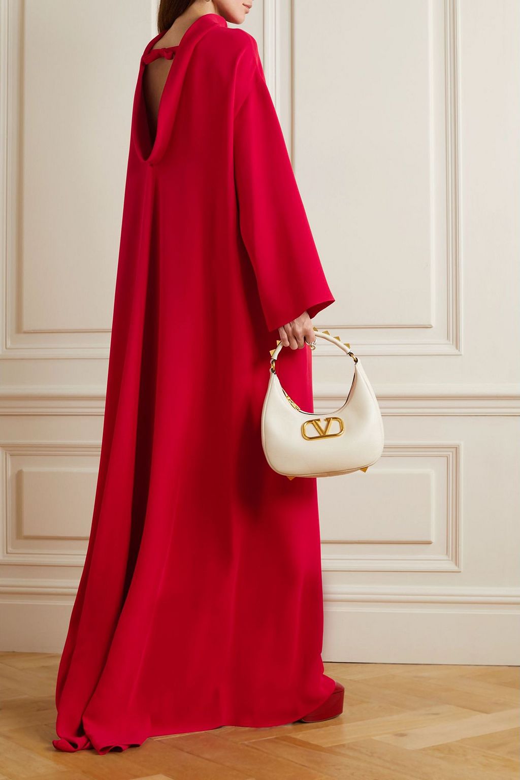 VALENTINO GARAVANI Draped silk-crepe gown