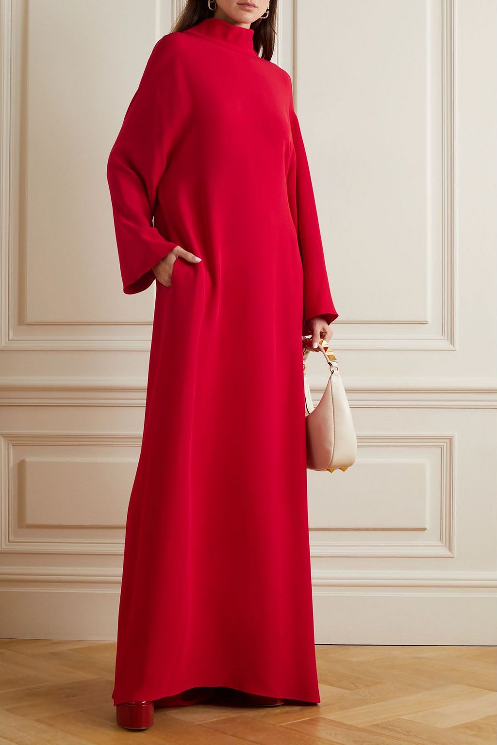 VALENTINO GARAVANI Draped silk-crepe gown