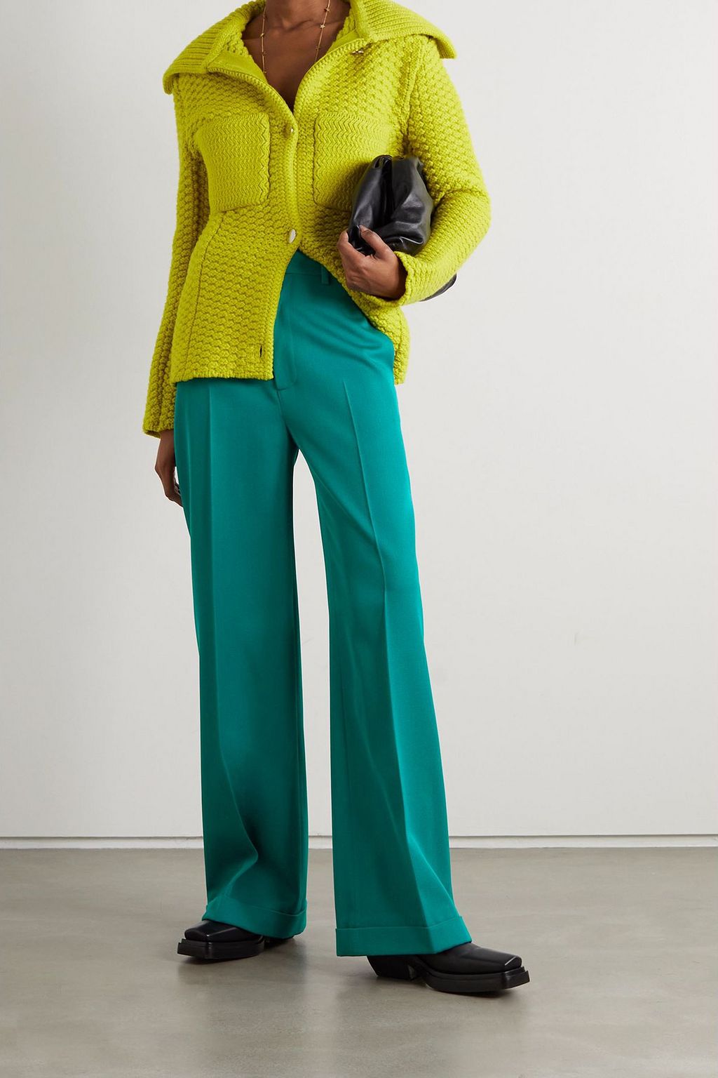BOTTEGA VENETA Wool-twill straight-leg pants