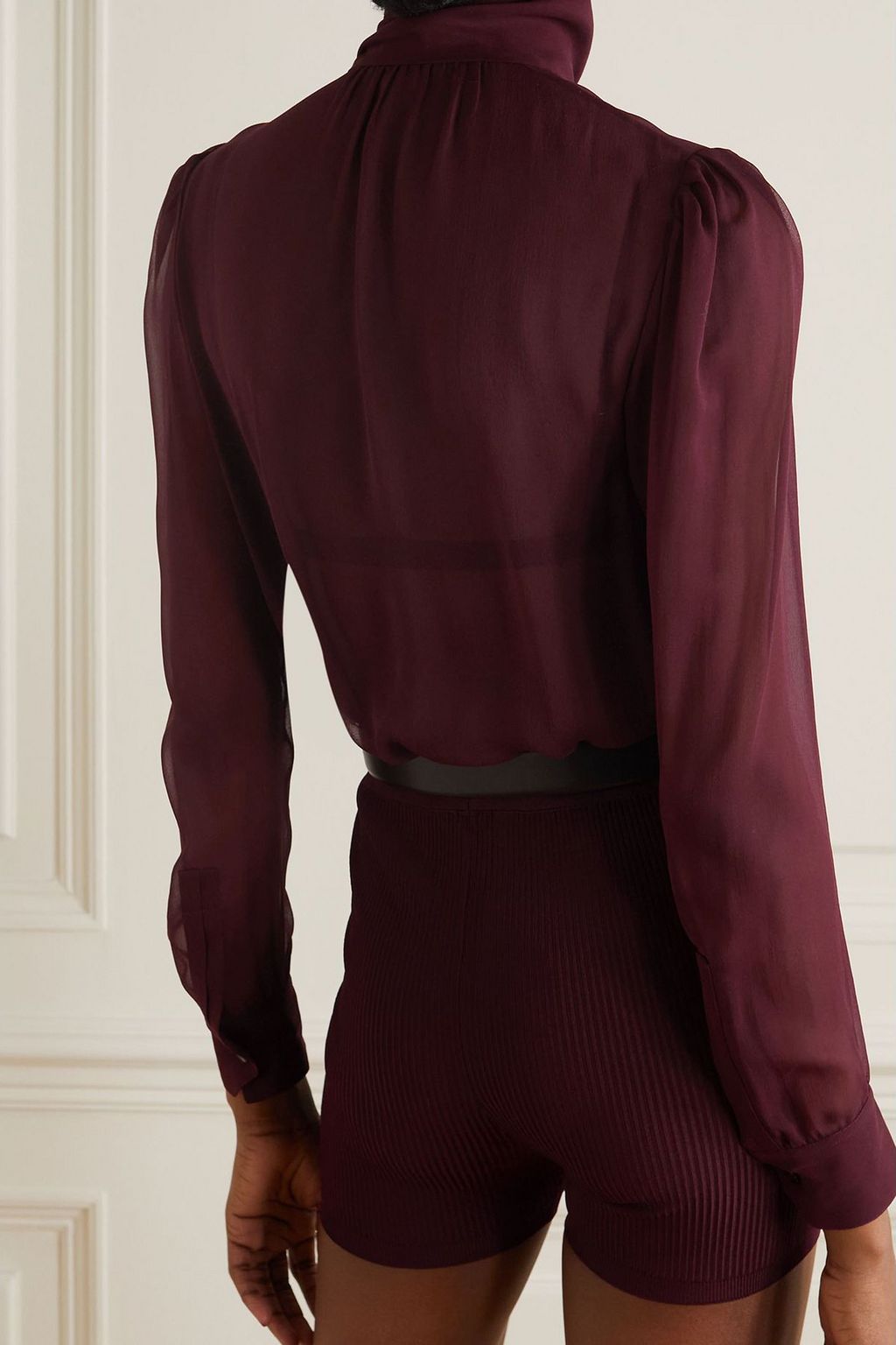 SAINT LAURENT Silk-chiffon blouse