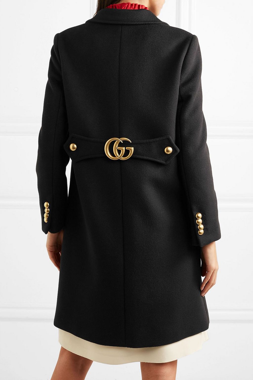 GUCCI Embellished wool-felt coat