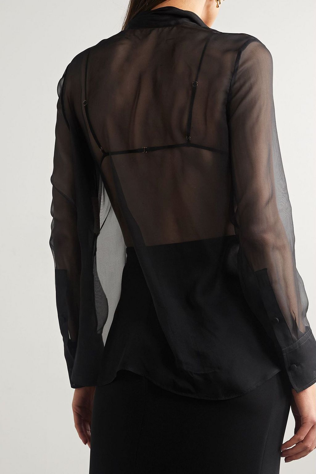 VALENTINO GARAVANI Pussy-bow silk-chiffon blouse