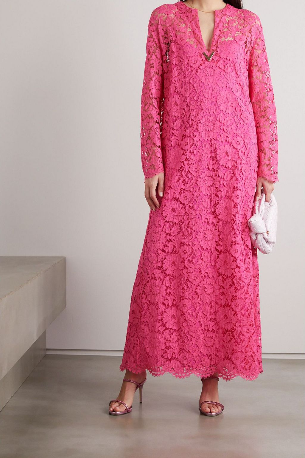 VALENTINO GARAVANI Embellished corded lace maxi dress