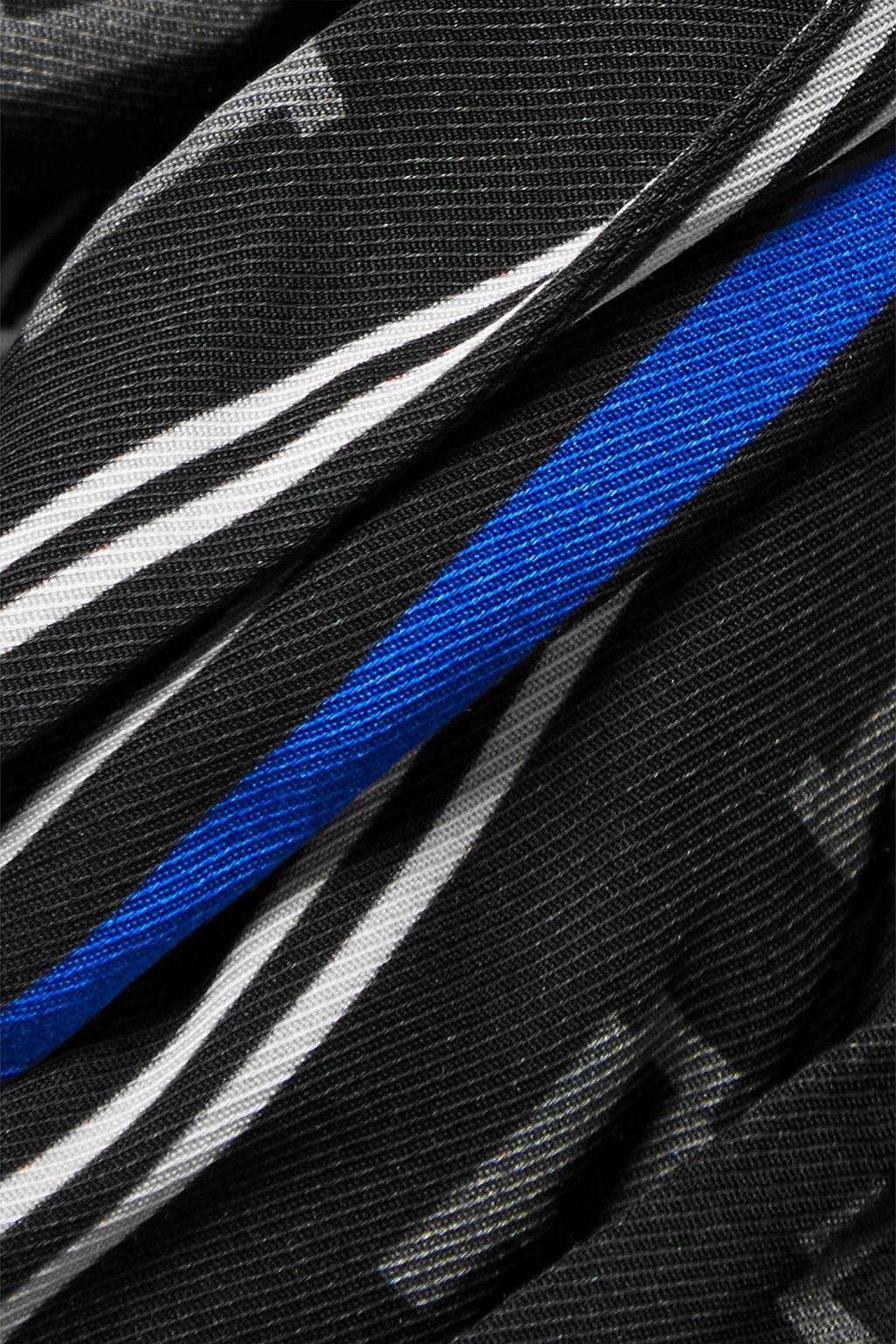 BALENCIAGA Tie-neck striped twill wrap top