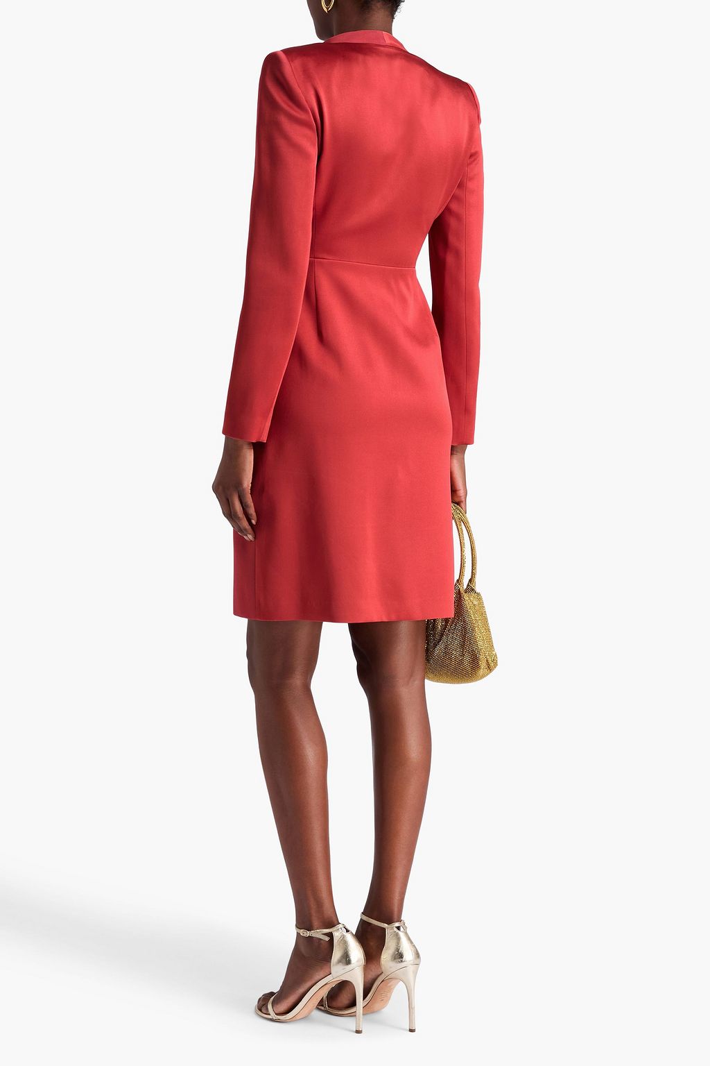 MAX MARA Maura Wickelkleid aus glänzendem Crêpe