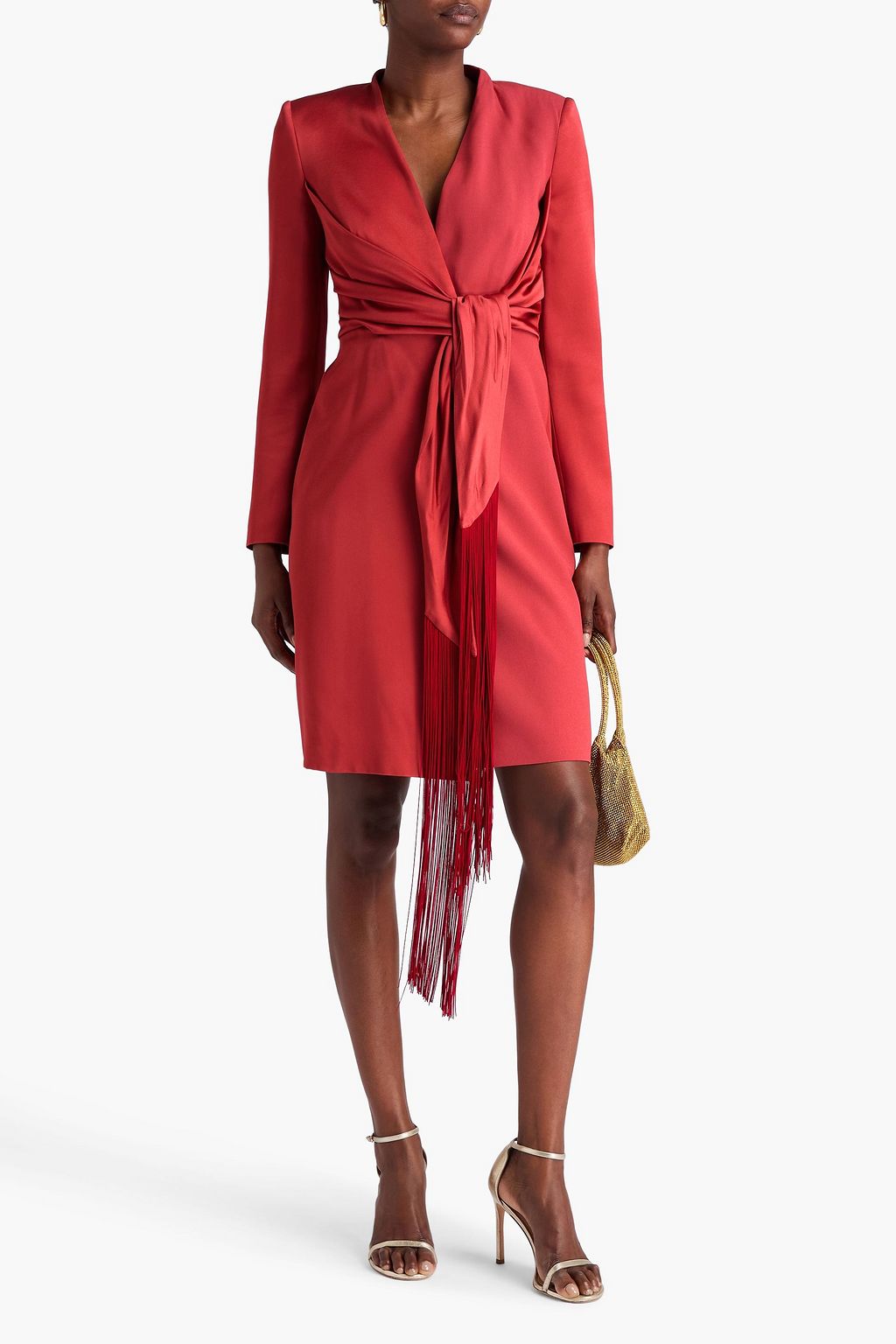 MAX MARA Maura Wickelkleid aus glänzendem Crêpe