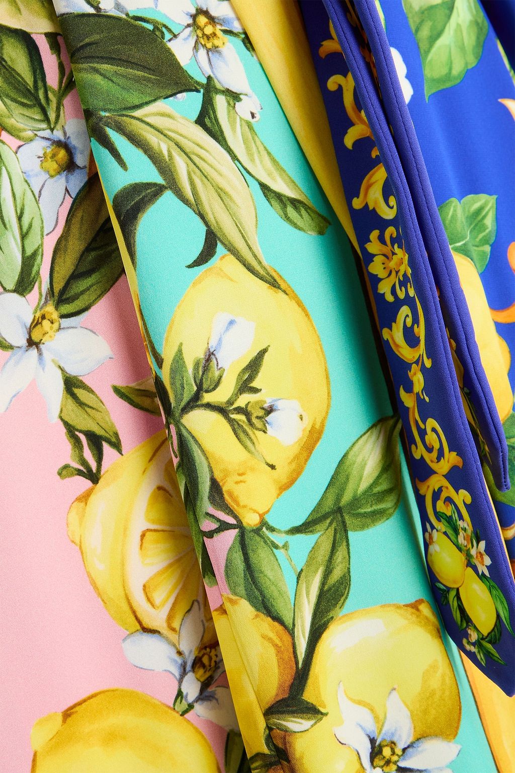 DOLCE&GABBANA Belted printed stretch-silk charmeuse kimono