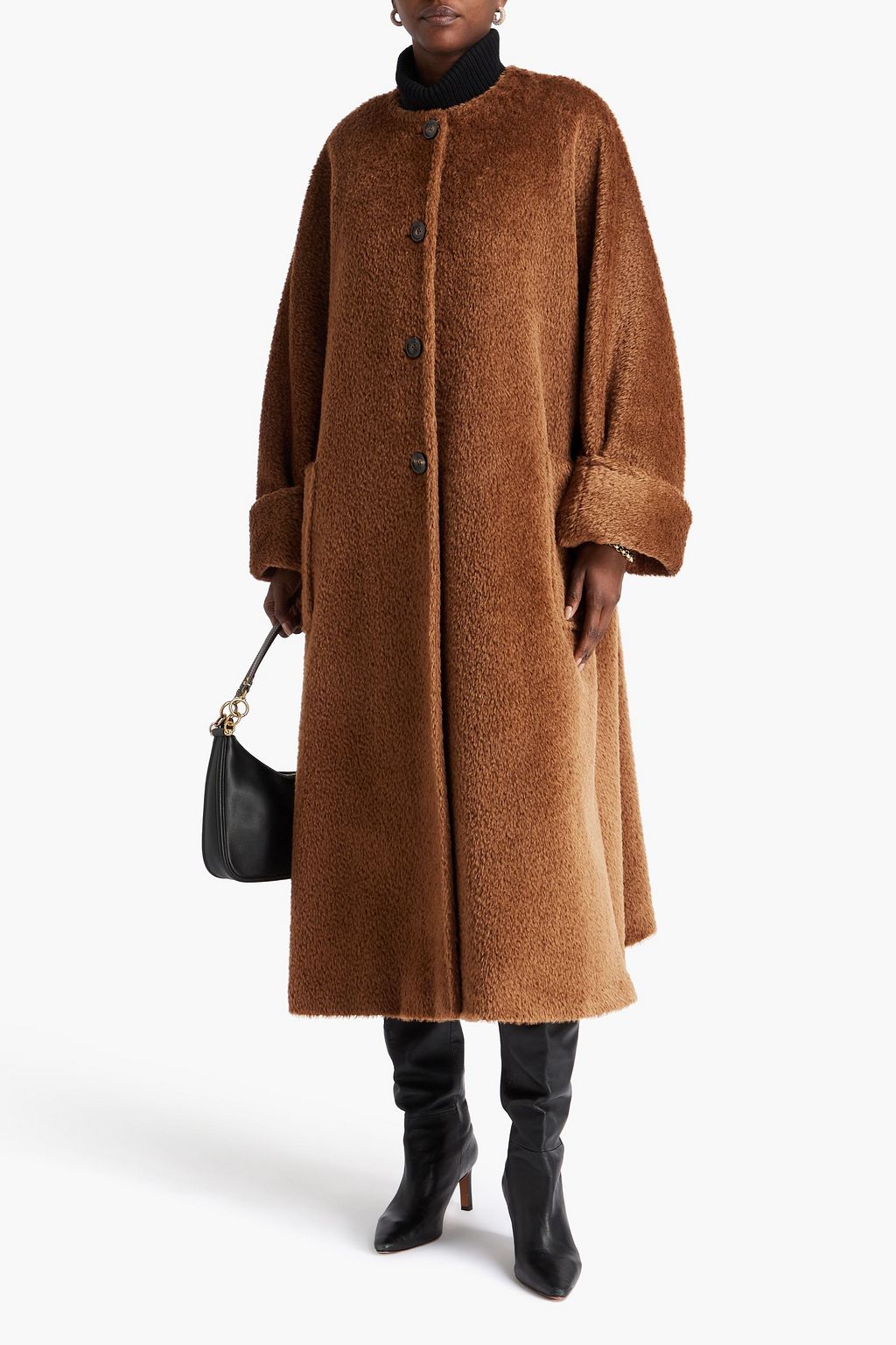 MAX MARA Hudson Mantel aus Filz aus einer gebürsteten Alpaka-Wollmischung