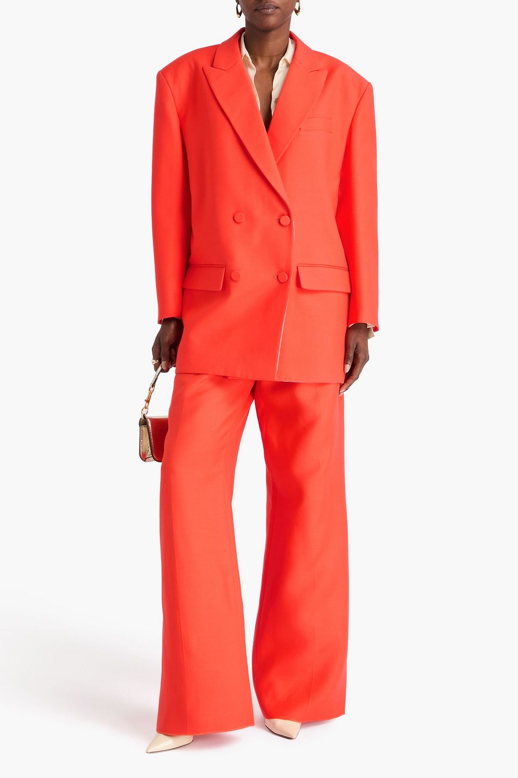 VALENTINO GARAVANI Double-breasted wool and silk-blend crepe blazer