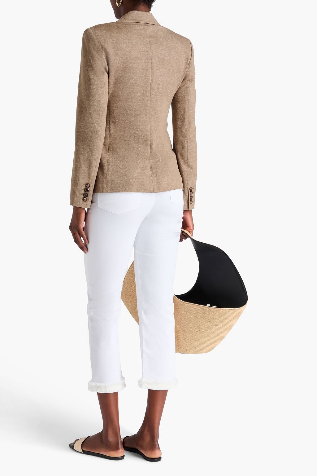MAX MARA Doppelreihiger Blazer „Zirlo“ aus Jersey aus einer Baumwoll-Leinenmischung