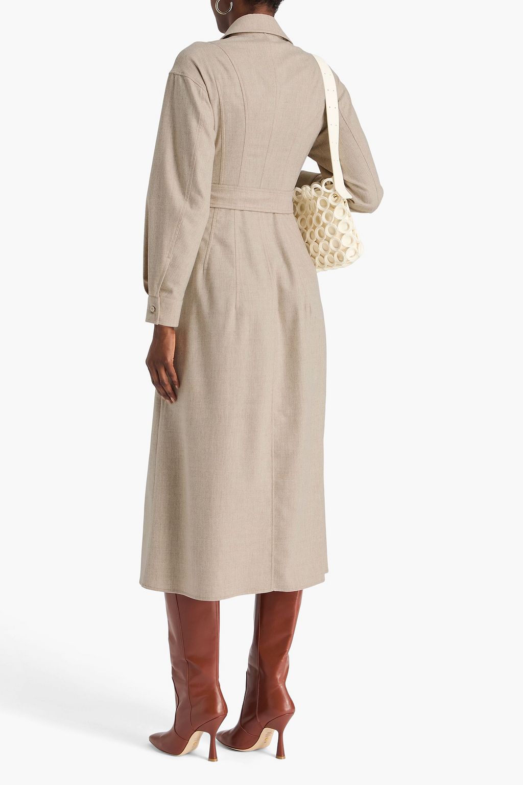 MAX MARA Hemdkleid „Edro“ in Midilänge aus Twill aus einer Wollmischung