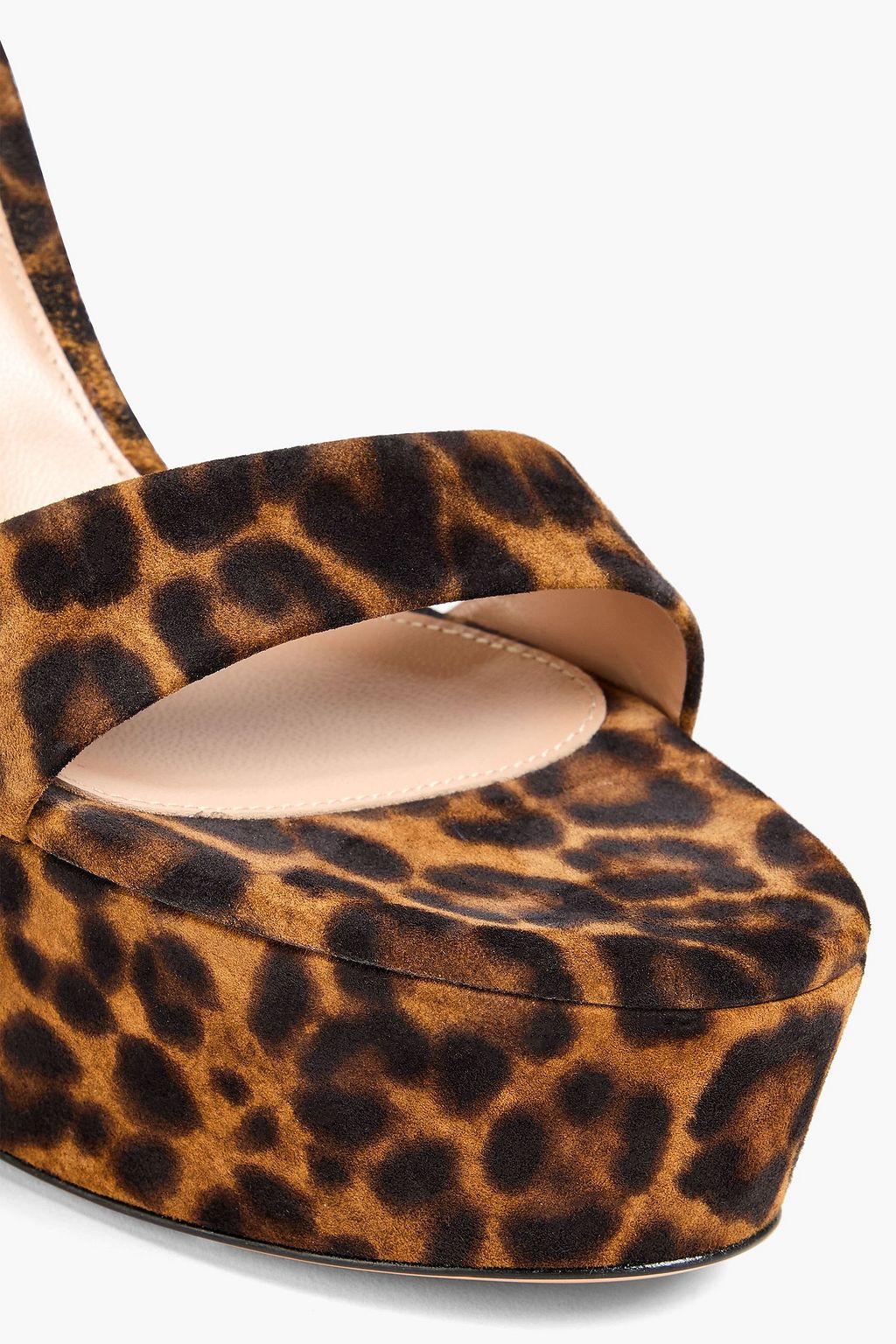 GIANVITO ROSSI Plateausandalen „Holly 120“ aus Veloursleder mit Leopardenprint