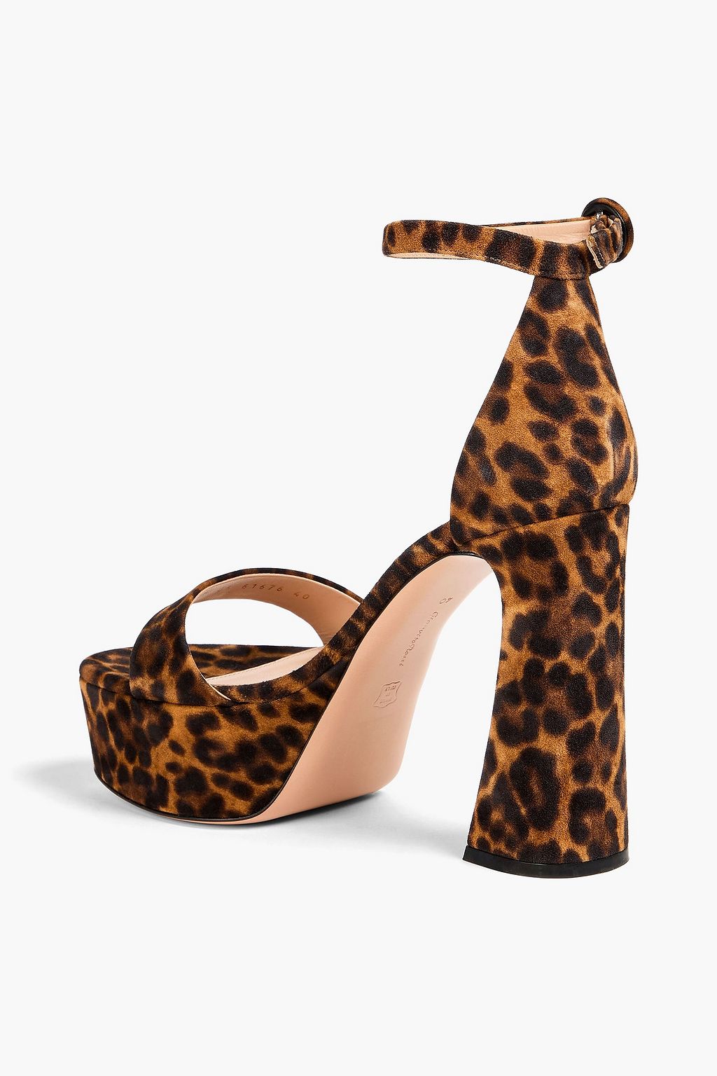 GIANVITO ROSSI Plateausandalen „Holly 120“ aus Veloursleder mit Leopardenprint