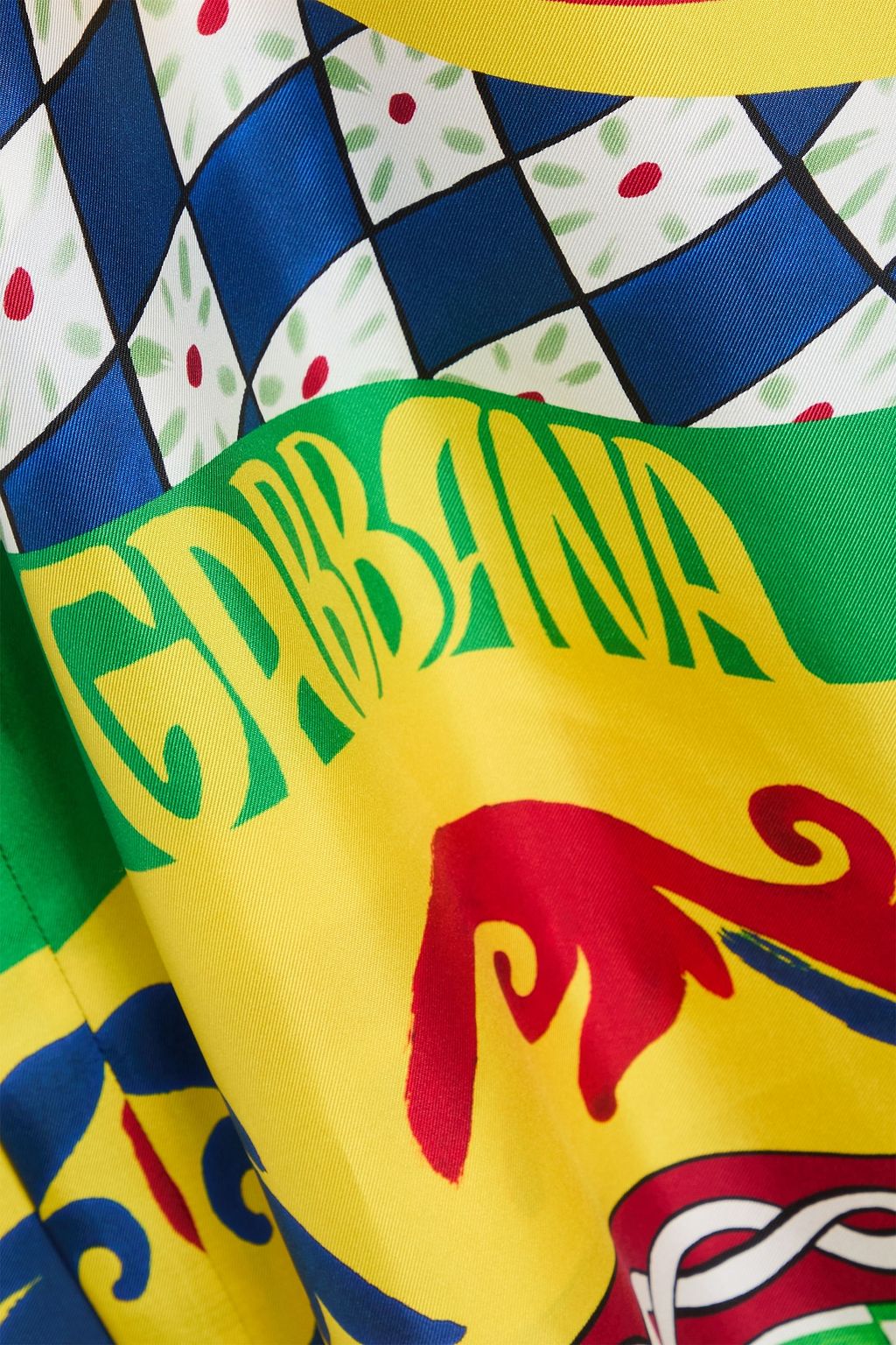 DOLCE&GABBANA シルクツイル ワイドレッグパンツ プリント入り