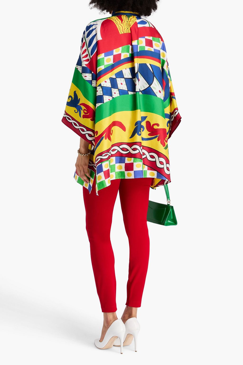 DOLCE&GABBANA Oversized printed silk-twill shirt