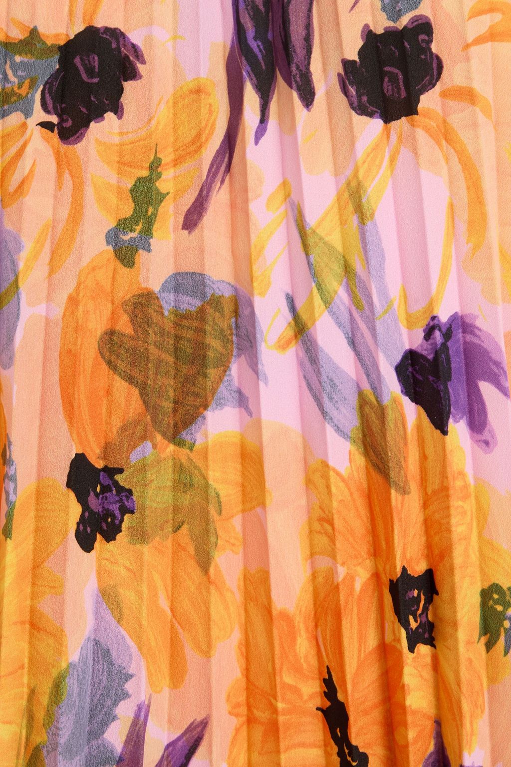 DRIES VAN NOTEN بلوزة من قماش كريب دي شين بطبعات على شكل زهور مع طيّات