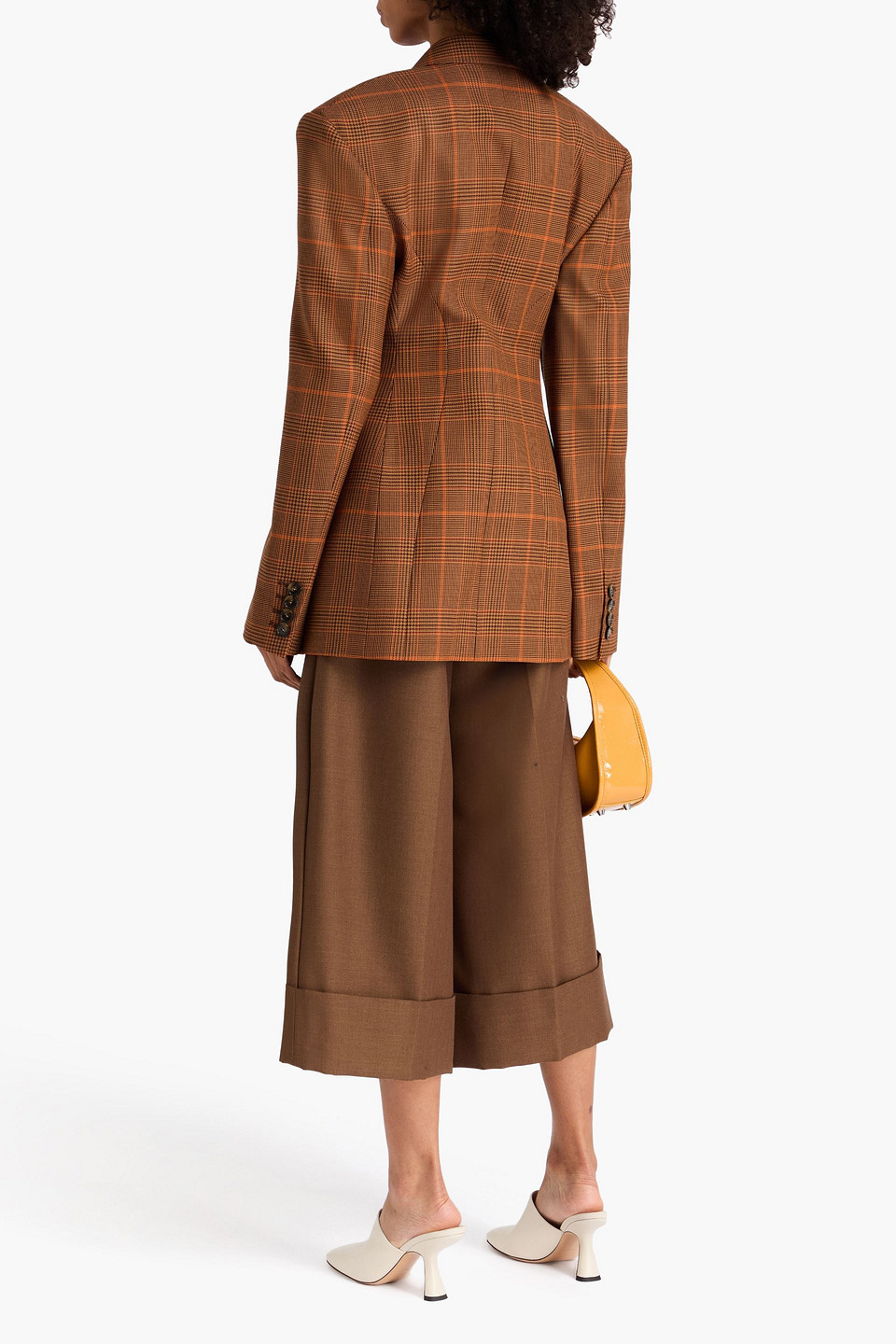  Stella Mccartney - Doppelreihiger Blazer Aus Wolle Mit Glencheck-muster - Braun - It 36 