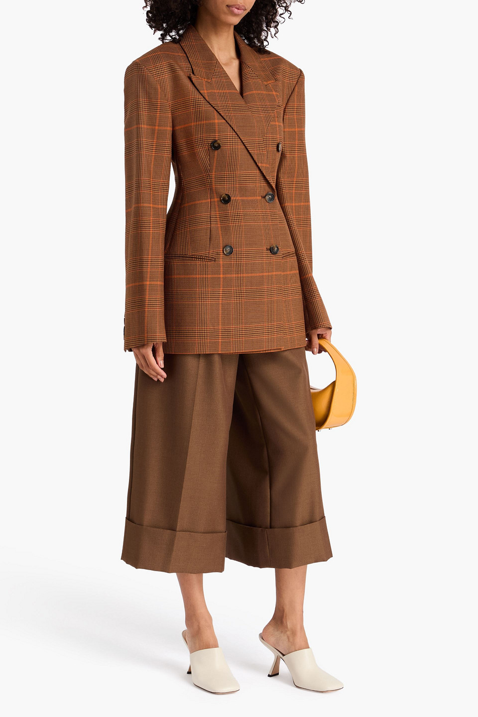  Stella Mccartney - Doppelreihiger Blazer Aus Wolle Mit Glencheck-muster - Braun - It 36 