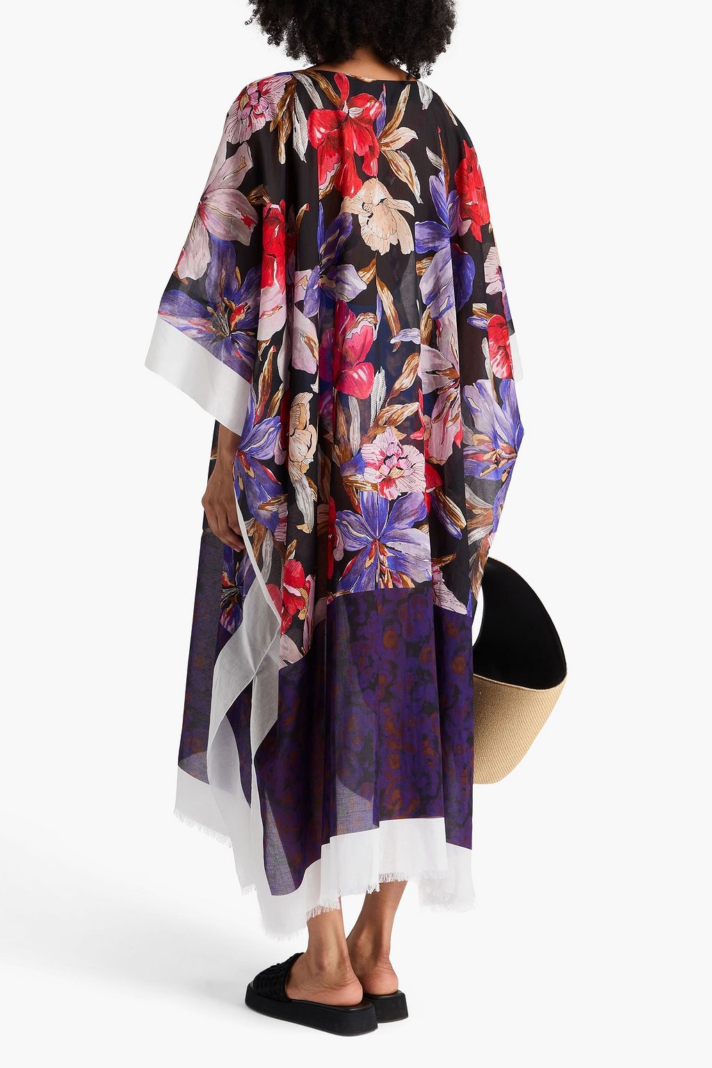 DRIES VAN NOTEN قفطان من قطن فوال مزين بطبعة الأزهار