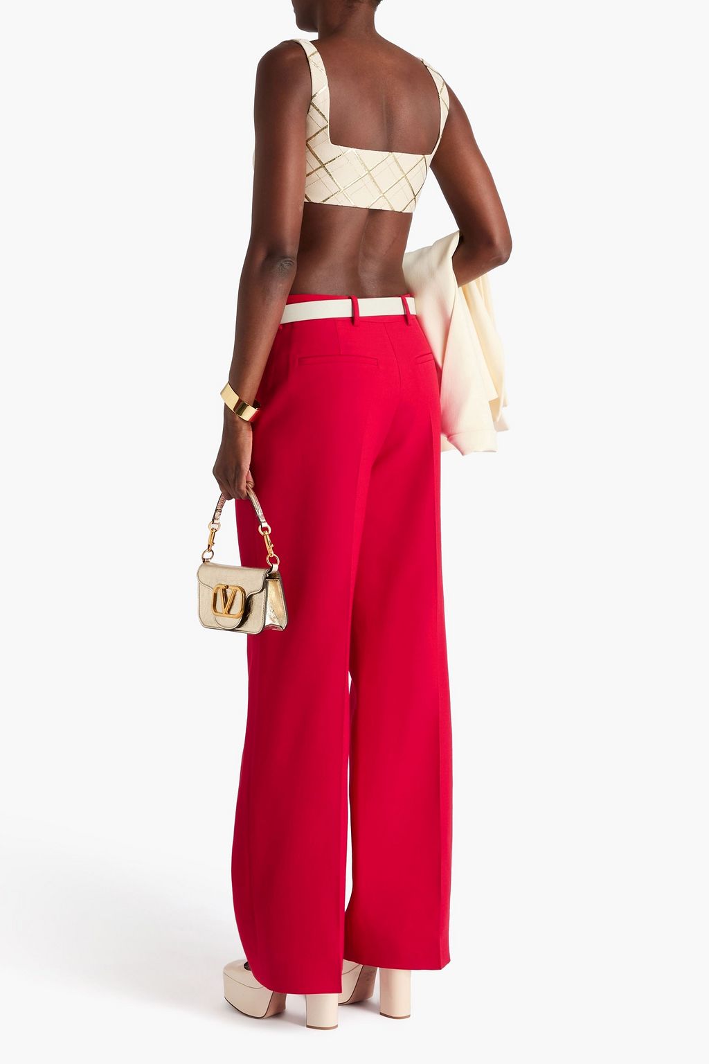 VALENTINO GARAVANI Wool and silk-blend crepe straight-leg pants