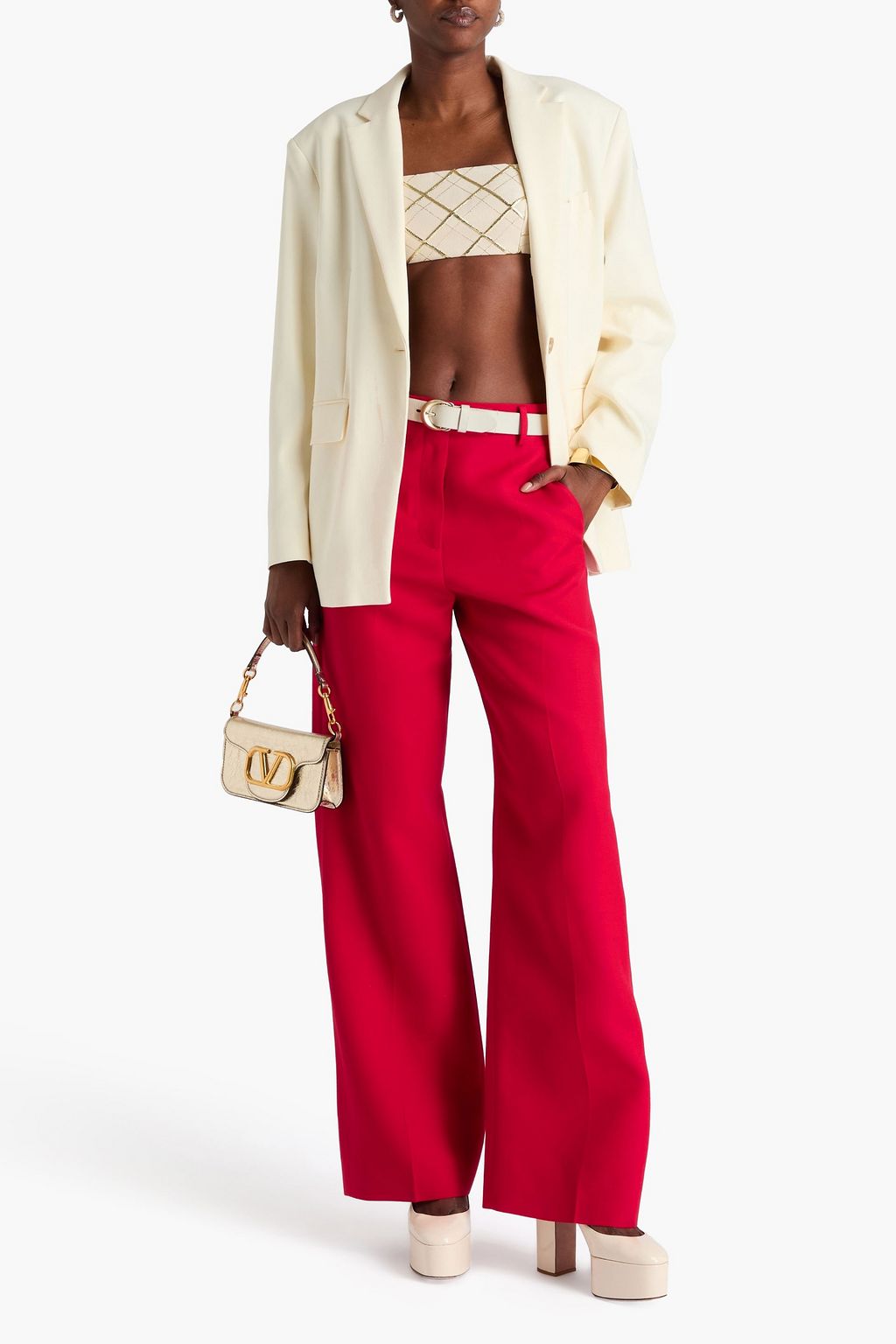 VALENTINO GARAVANI Wool and silk-blend crepe straight-leg pants
