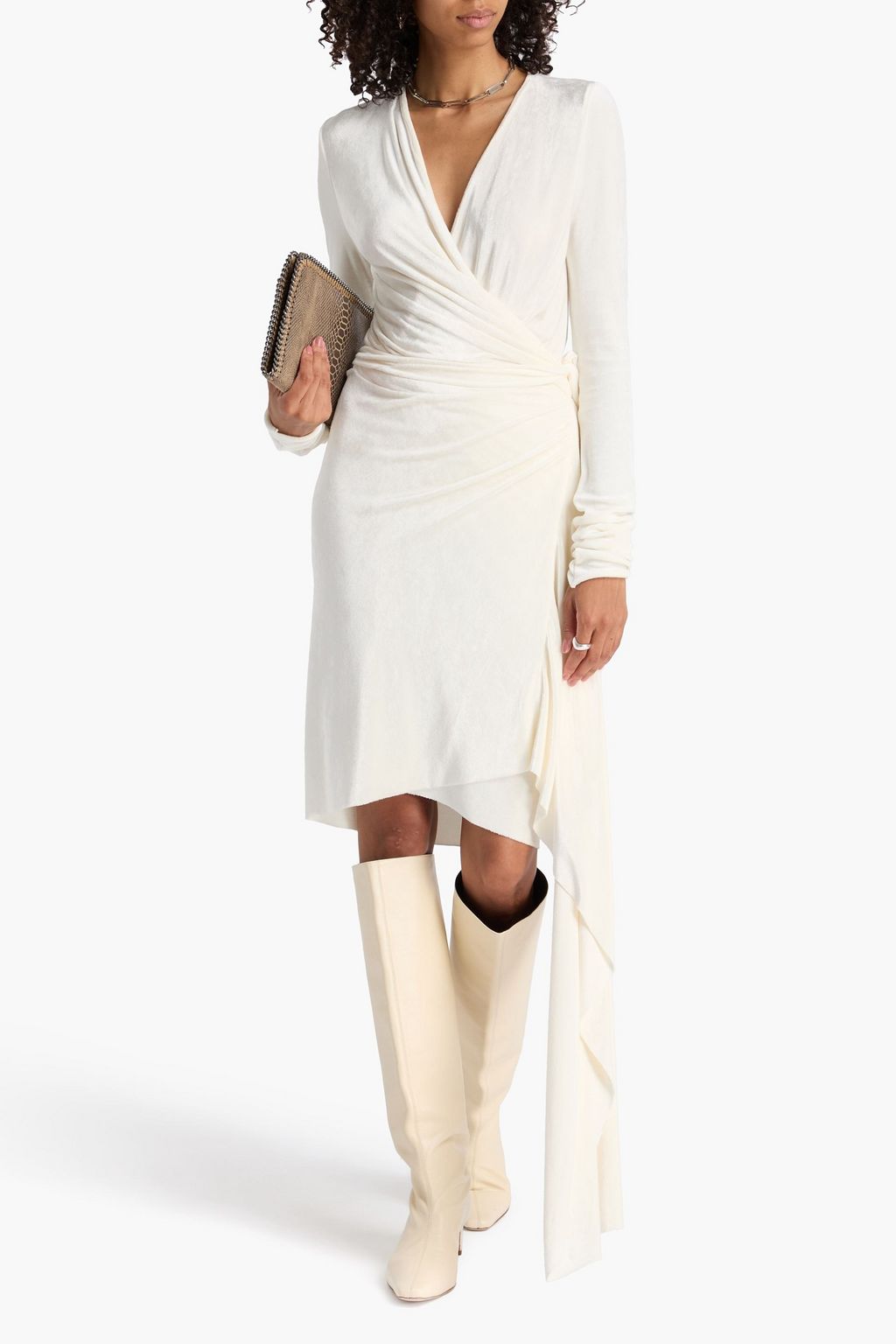 RICK OWENS LILIES فستان طويل ملتفّ وبتصميم منسدل من المخمل
