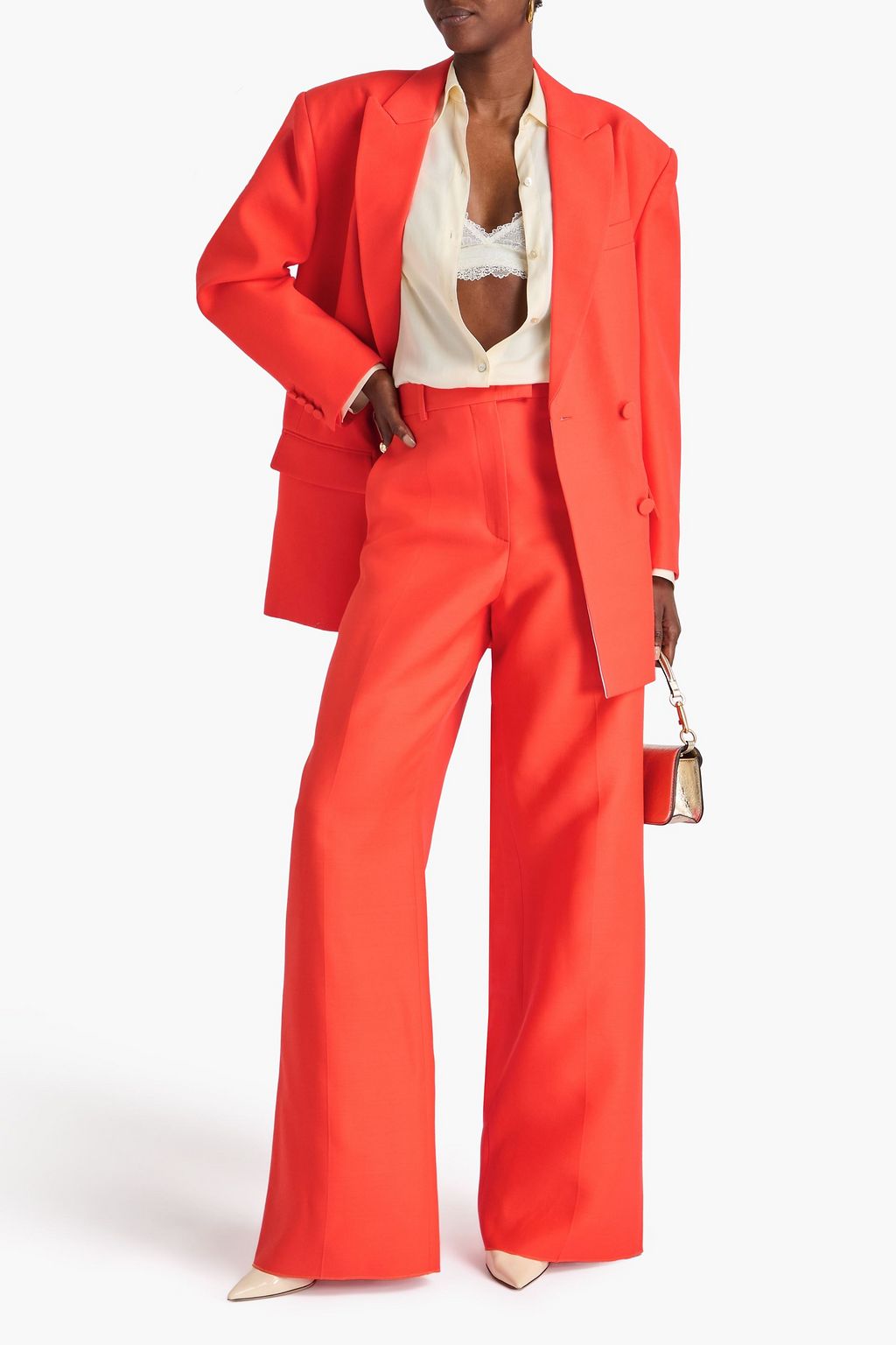VALENTINO GARAVANI Wool and silk-blend crepe straight-leg pants