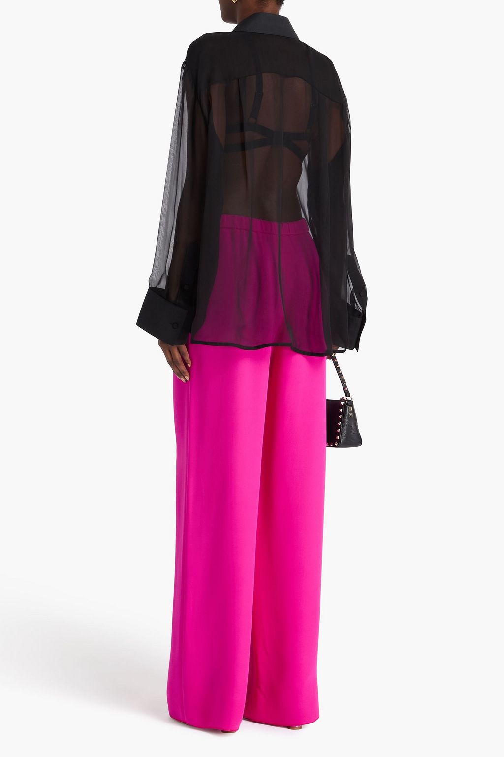 VALENTINO GARAVANI Silk crepe de chine wide-leg pants