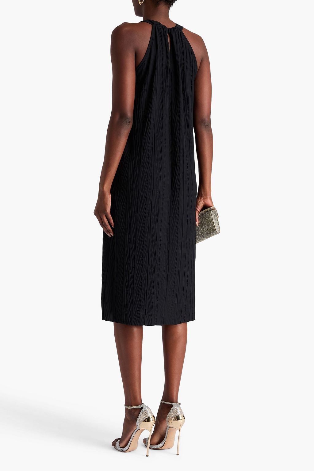 MAX MARA Gerafftes Midikleid aus strukturiertem Crêpe